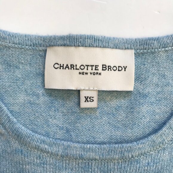Charlotte Brody Perfect Crew Neck Sweater Womens XS Blue Long Sleeve Pullover - Picture 6 of 12